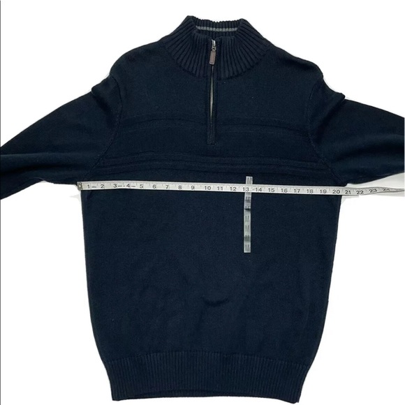 NWT Dockers Mens Medium Black Quarter Zip Collared Pullover Sweater Solid Blue - Picture 6 of 11